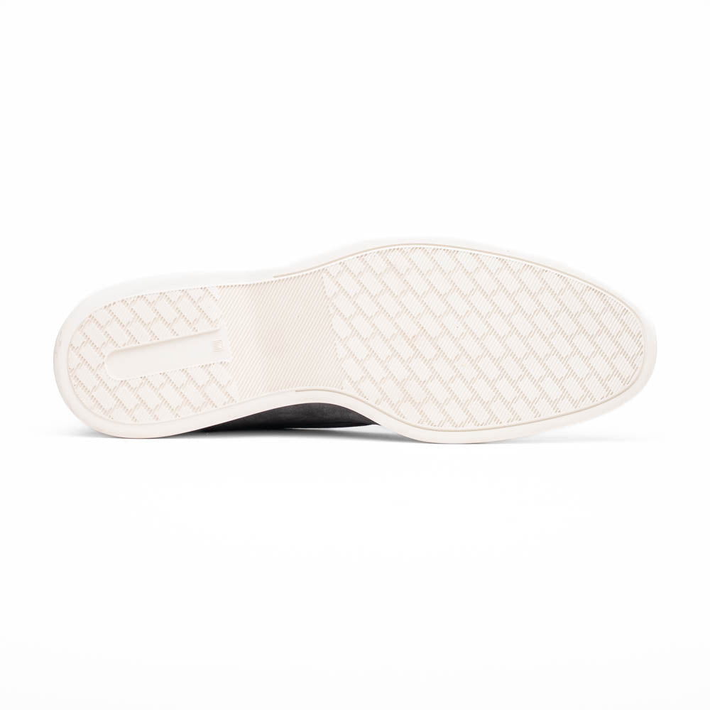 11-603-GRY BENE Sueded Italian Goatskin & Crocodile Loafer Grey